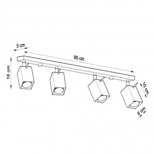 Ceiling track light Merida (4 lights)