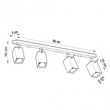 Ceiling track light Merida (4 lights)