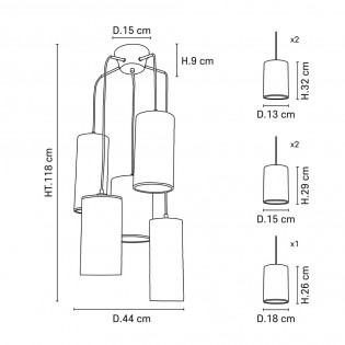 Pendant Lamp Cosiness (5 lights)