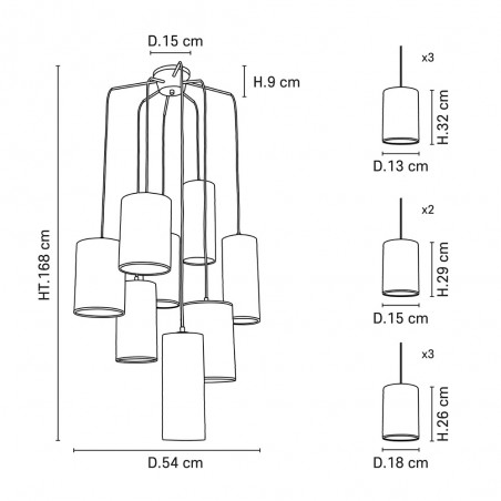 Pendant Lamp Cosiness (8 lights)