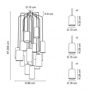 Pendant Lamp Cosiness (16 lights)