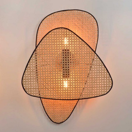 Aplique de pared Screen Cannage Natural (2 luces)