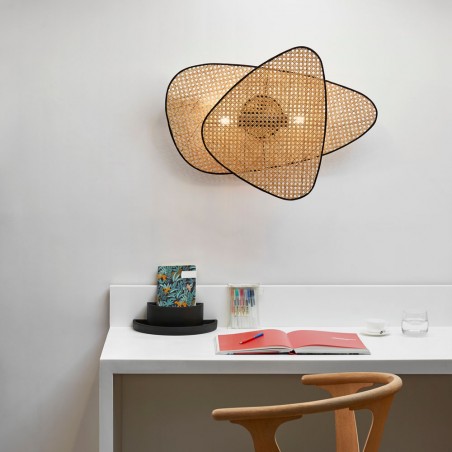 Aplique de pared Screen Cannage Natural (2 luces)