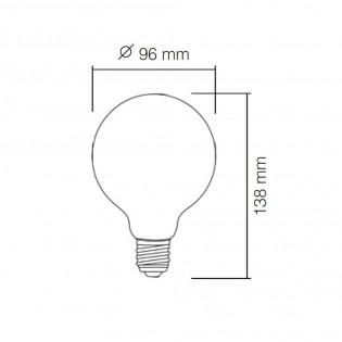 LED-Glühbirne E27 G95 Bernstein dimmbar (8W)