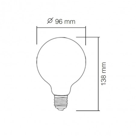 LED-Glühbirne E27 G95 Bernstein dimmbar (8W)