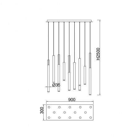 Cala II LED-Pendelleuchte (14x6W)