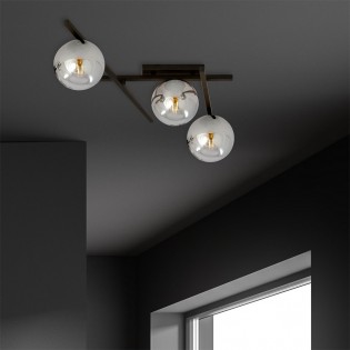Ceiling Flush Lamp Tramas Graphite (3 lights)