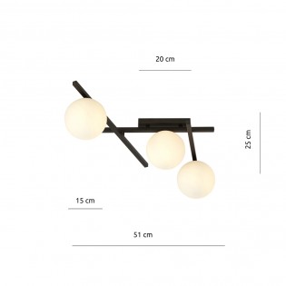 Ceiling Flush Lamp Tramas Opal (3 lights)