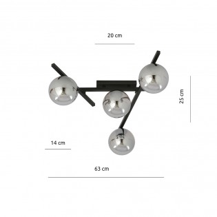 Ceiling Flush Lamp Tramas Graphite (4 lights)