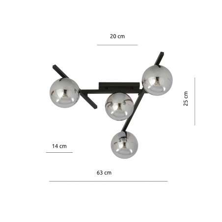 Ceiling Flush Lamp Tramas Graphite (4 lights)