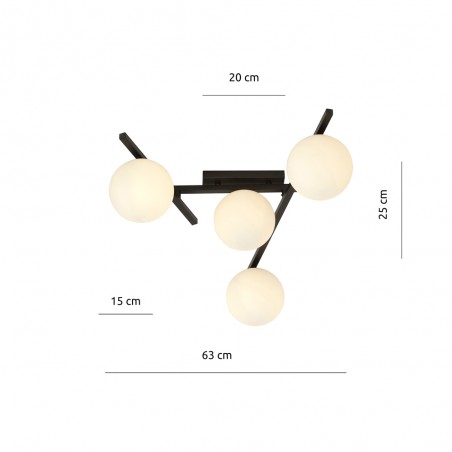 Ceiling Flush Lamp Tramas Opal (4 lights)