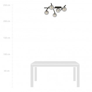 Ceiling Flush Lamp Tramas Graphite (5 lights)