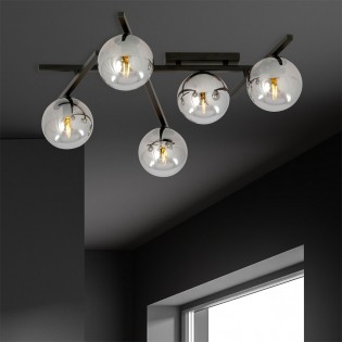 Ceiling Flush Lamp Tramas Graphite (5 lights)