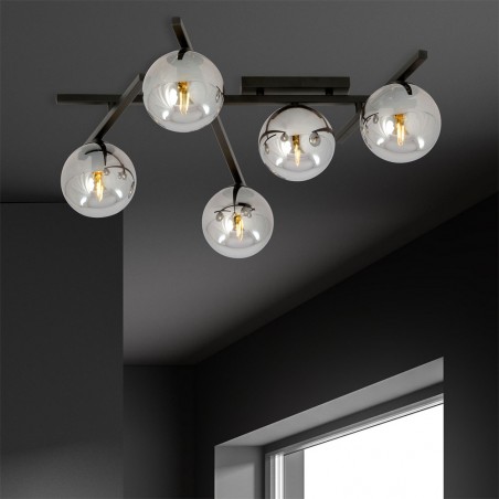 Ceiling Flush Lamp Tramas Graphite (5 lights)