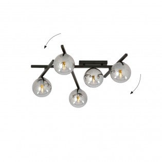 Ceiling Flush Lamp Tramas Graphite (5 lights)