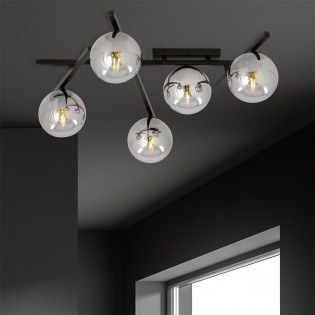 Ceiling Flush Lamp Tramas Graphite (5 lights)