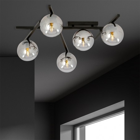Ceiling Flush Lamp Tramas Graphite (5 lights)