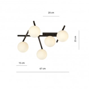 Ceiling Flush Lamp Tramas Opal (5 lights)