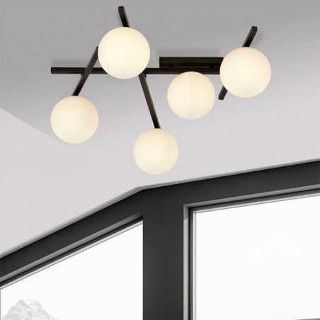 Ceiling Flush Lamp Tramas Opal (5 lights)