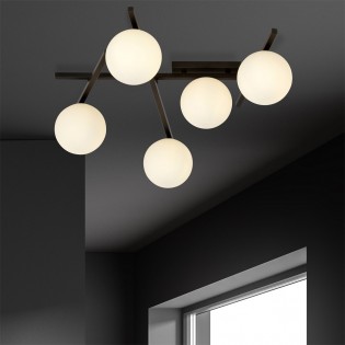 Ceiling Flush Lamp Tramas Opal (5 lights)