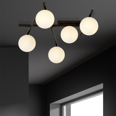 Ceiling Flush Lamp Tramas Opal (5 lights)