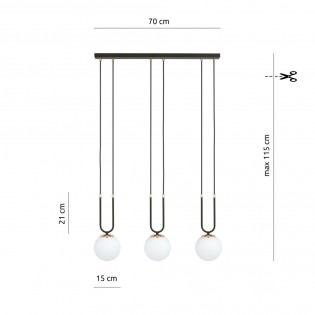 Pendant Lamp Megan Opal (3 lights)