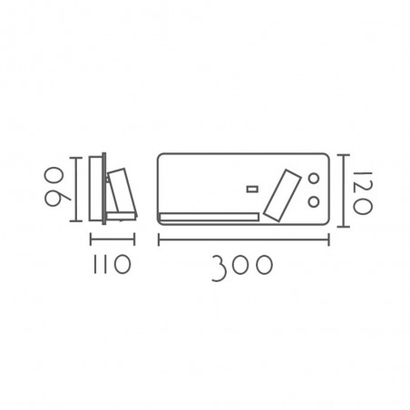 Wall lamp Led Sinsonte (3W+5W)