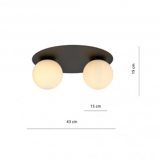 Ceiling Flush Lamp Ícaro Opal (2 lights)
