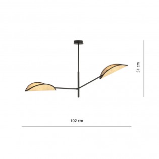 Cano Rattan Deckenleuchte (2 Leuchten)