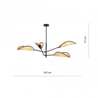 Cano Rattan Deckenleuchte (4 Leuchten)