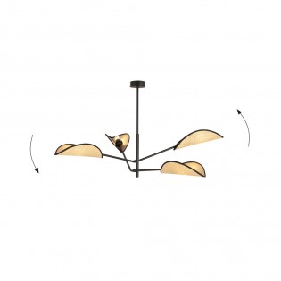 Cano Rattan Deckenleuchte (4 Leuchten)