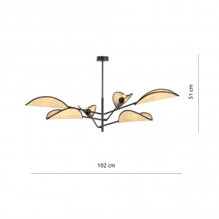 Cano Rattan Deckenleuchte (6 Leuchten)