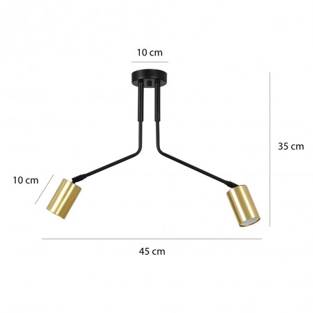 Ceiling Flush Lamp Norber Black (2 lights)