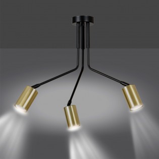 Ceiling Flush Lamp Norber Black (3 lights)