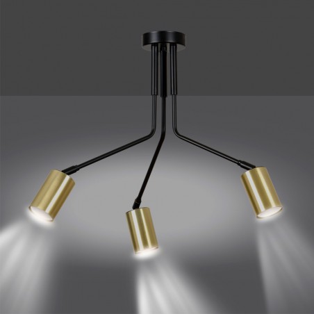 Ceiling Flush Lamp Norber Black (3 lights)