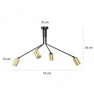 Ceiling Flush Lamp Norber Black (4 lights)