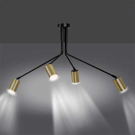 Ceiling Flush Lamp Norber Black (4 lights)