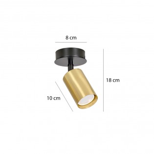 Adjustable Ceiling Spotlight Tao Black/Gold