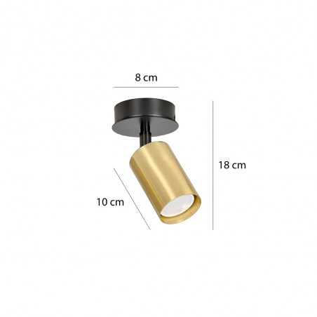Adjustable Ceiling Spotlight Tao Black/Gold