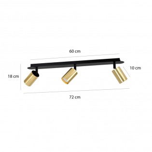 Tao Schwarz/Gold Strahlerleiste (3 Lichter)