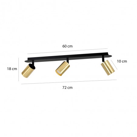 Tao Schwarz/Gold Strahlerleiste (3 Lichter)