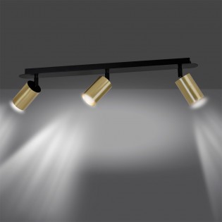 Tao Schwarz/Gold Strahlerleiste (3 Lichter)