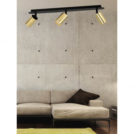 Tao Schwarz/Gold Strahlerleiste (3 Lichter)
