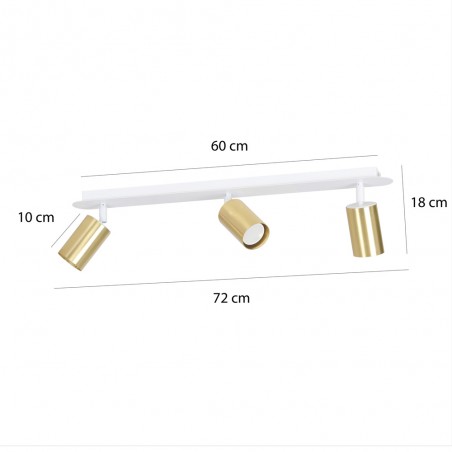 Spotlights Track Lamp Tao White/Gold (3 lights)