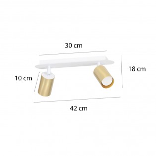 Spotlights Track Lamp Tao White/Gold (2 lights)