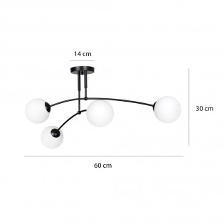 Plafón de techo Mobis Negro (4 luces)