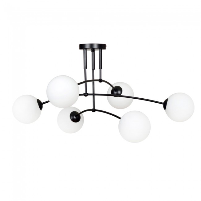 Ceiling Flush Lamp Mobis Black (6 lights)