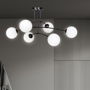 Plafón de techo Mobis Negro (6 luces)