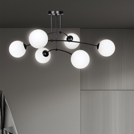 Plafón de techo Mobis Negro (6 luces)
