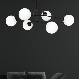 Ceiling Flush Lamp Mobis Black (6 lights)